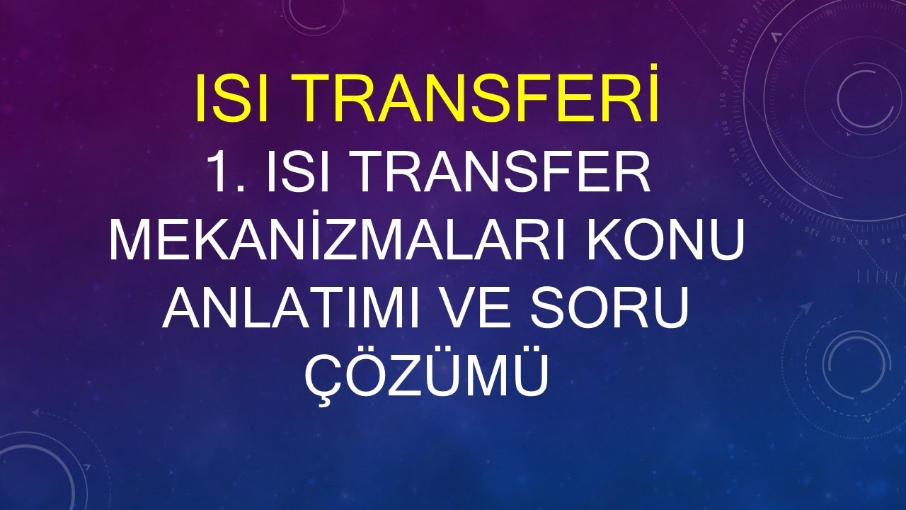 Isı transferi, 1. Giriş ve temel kavramlar, Isı transfer mekanizmaları, (Mustafa Hoca)