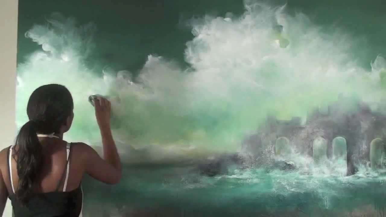 Artist Melanie McCollin-Walker painting Forgotten