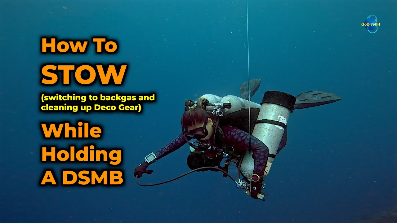 How to Switch to Backgas & STOW Deco Regulator While Holding a DSMB | Tech Diving Skill