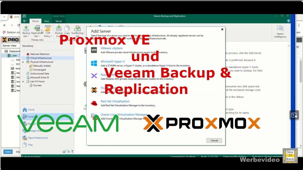Proxmox Sicherung über Veeam Backup & Replication