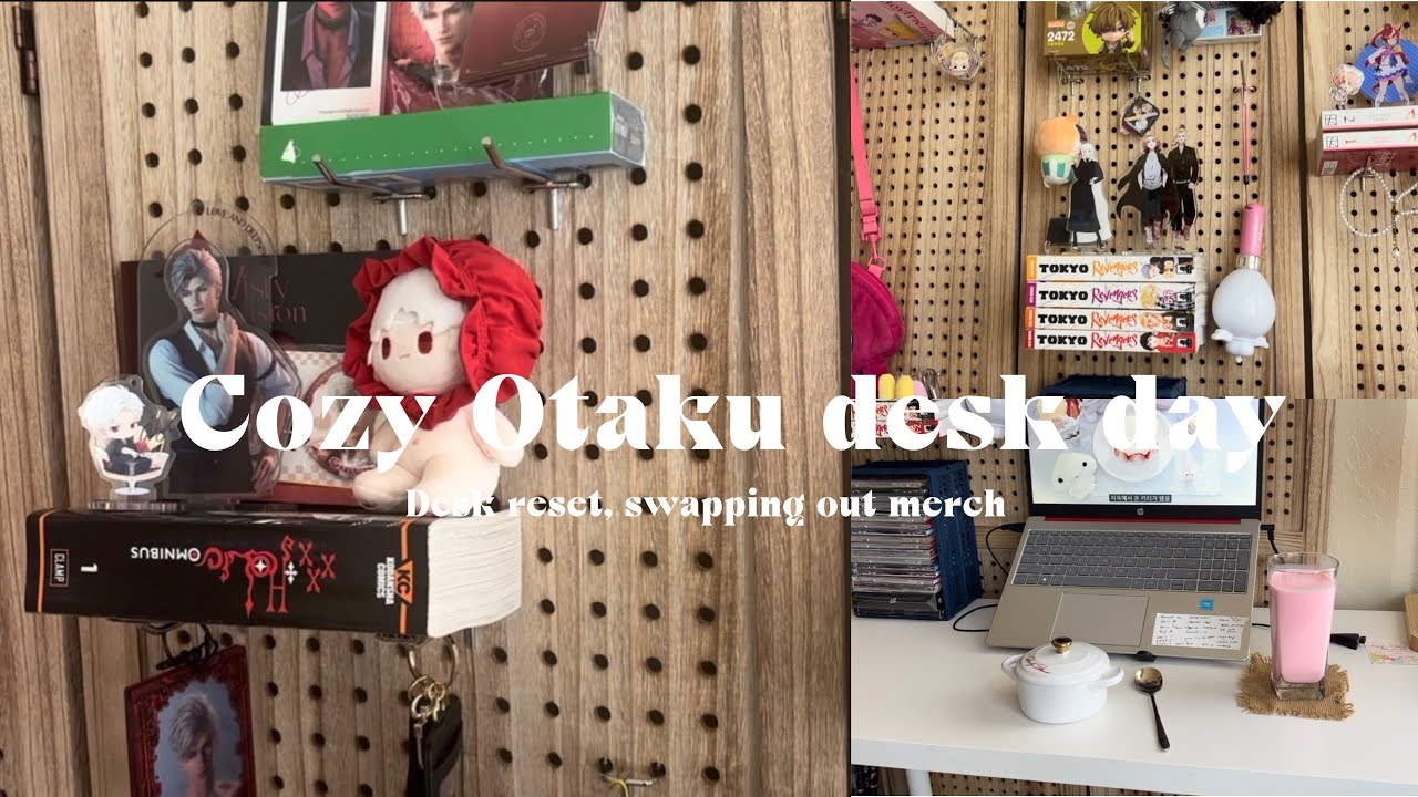 my anime desk makeover 🌸 cozy otaku setup