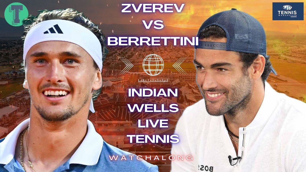 Matteo Berrettini vs Alexander Zverev | Indian Wells Round 2 | LIVE TENNIS WATCHALONG