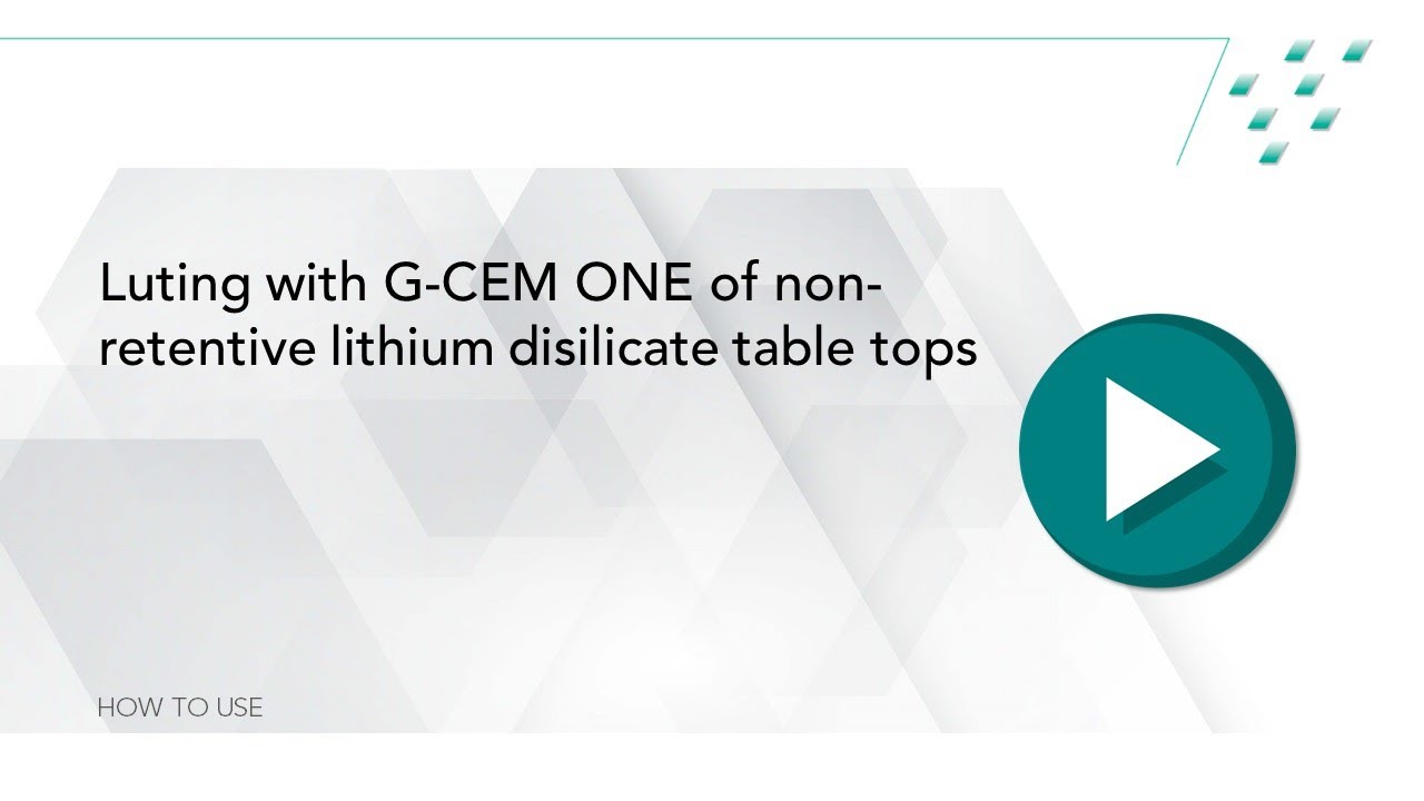 Luting with G-CEM ONE, the new self-adhesive resin cement from GC.