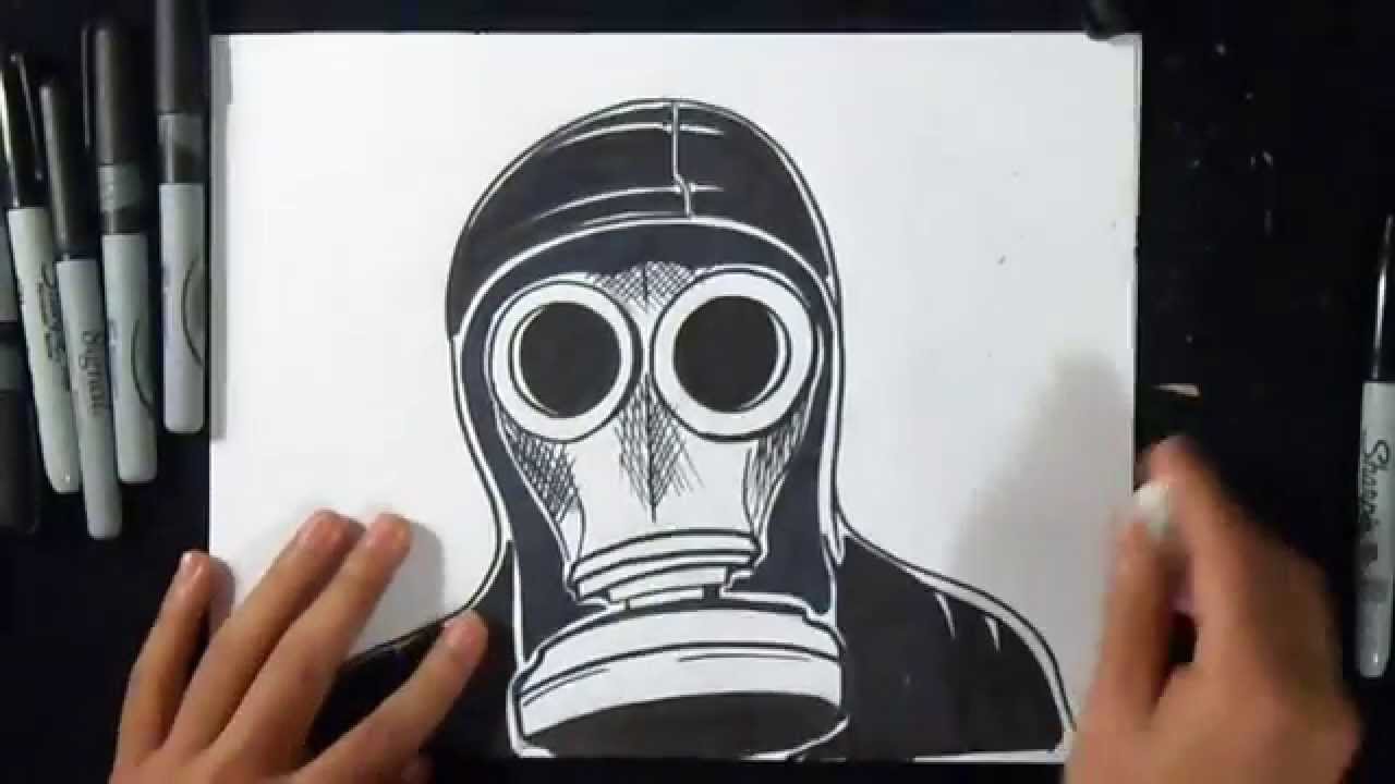 comment dessiner un masque à gaz Graffiti