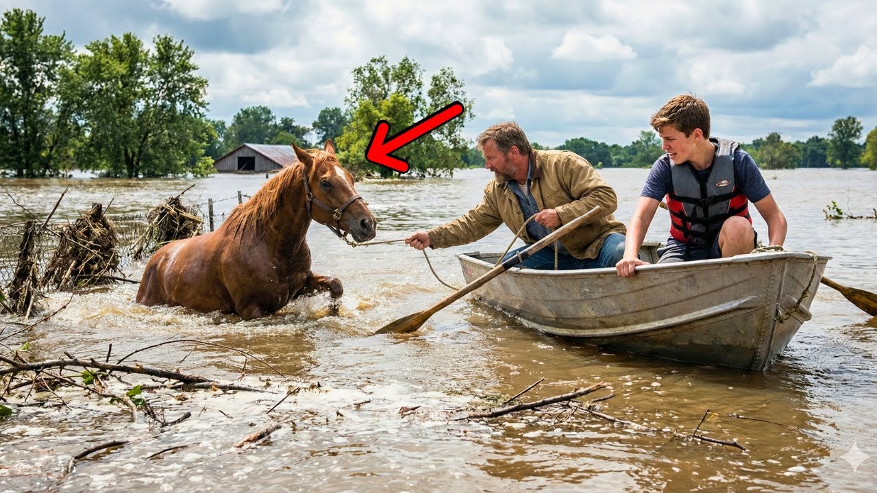 Horse Was Left Behind After a Huge Flood... Then One Neighbor Noticed Something