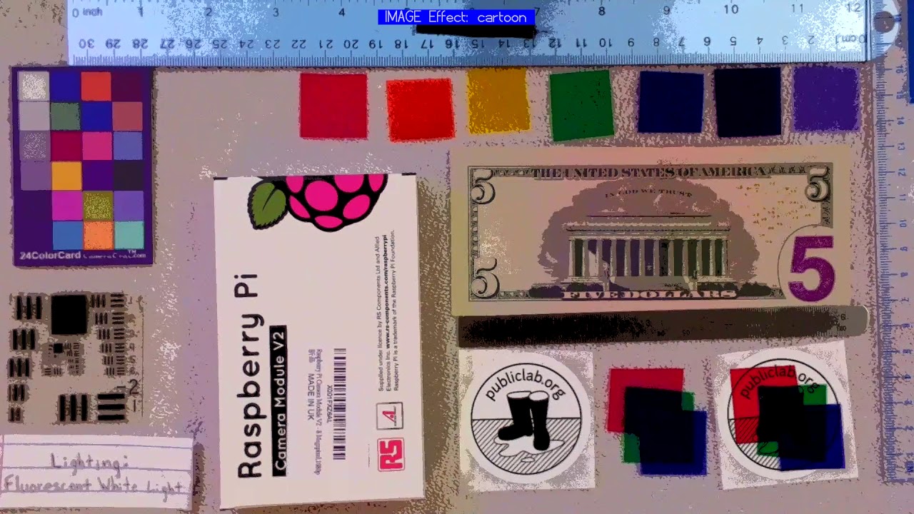 Raspberry Pi visible V2 / picamera effects demo (white light)