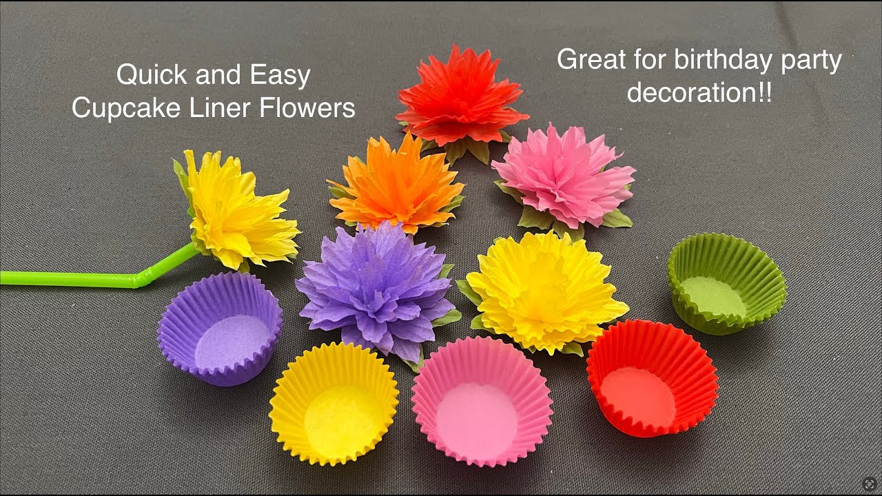 5 mins cupcake liner flowers - DIY water lily flowers - diy birthday decor ideas