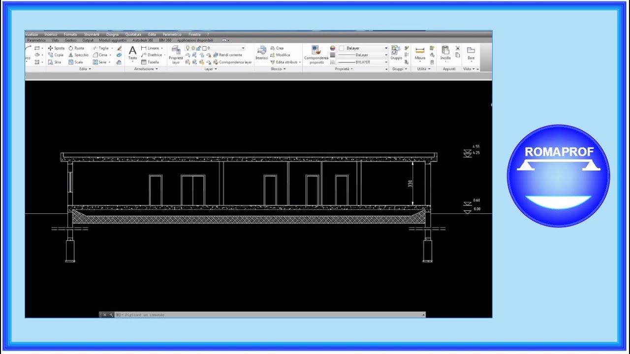 SEZIONE IN AUTOCAD DI UNA VILLETTA IN MURATURA (202)