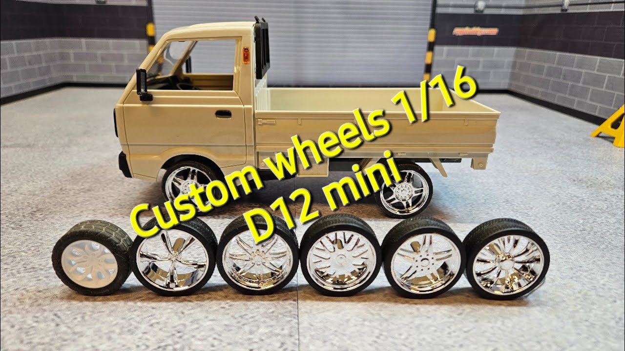 Custom Wheels and Tires for the 1/16 WPL D12 mini