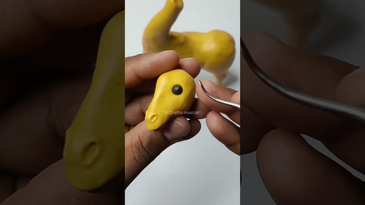 🔥how to make clay giraffe 🦒#short #claycrafts #clayart #amazing
