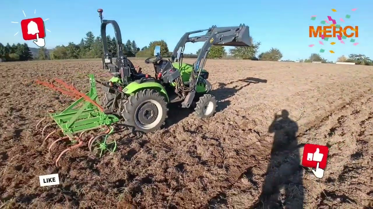Préparation de sol pour le semis de blé avec mon micro tracteur Preet Avenger 26 et mon cultivateur 