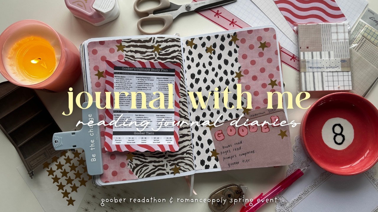 new challenges & spread setups! 🎂 romanceopoly & goober readathon / reading journal 