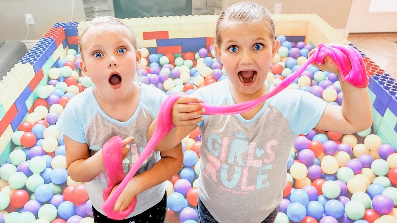 GIANT LEGO Ball Pit filled with SLIME!