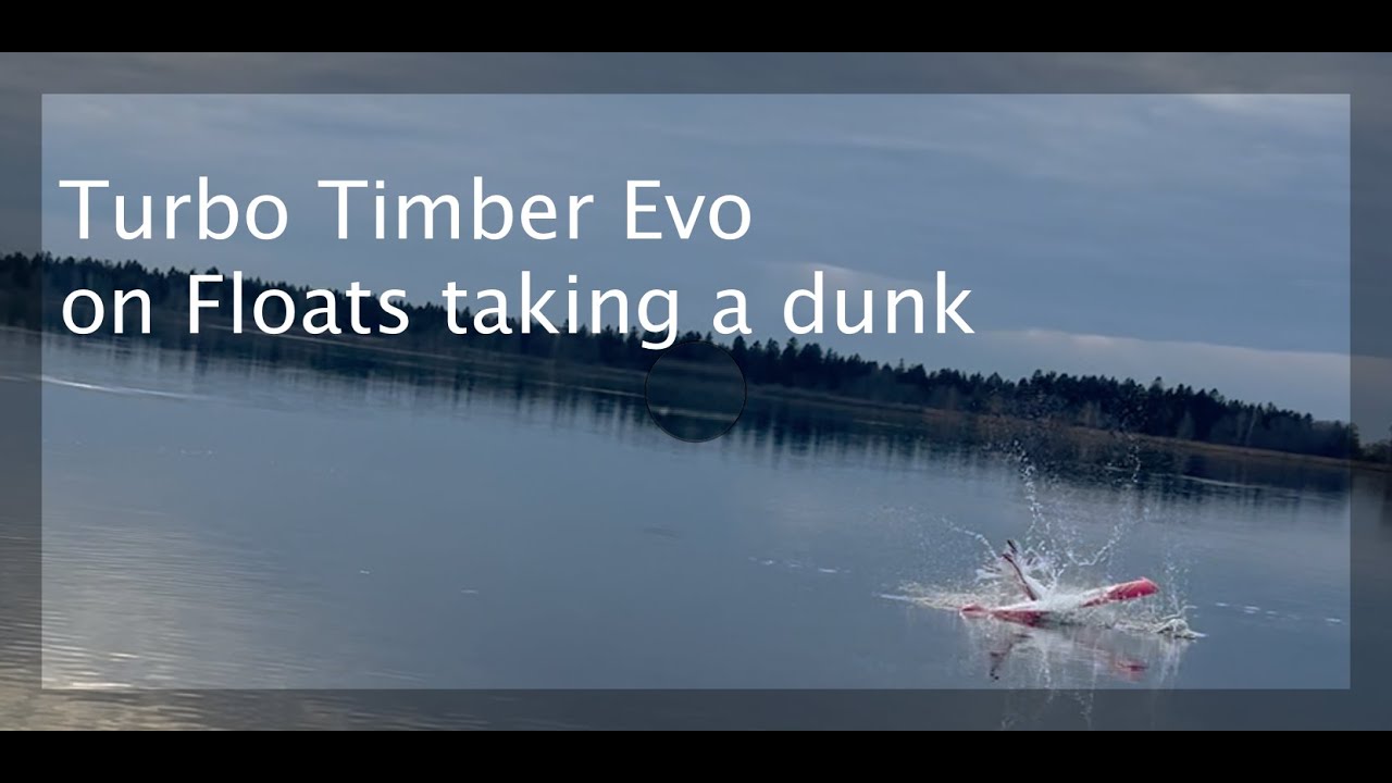 20251222 E Flite Turbo Timber Evolution on floats. Almost no wind. Smooth  turns end in a crash
