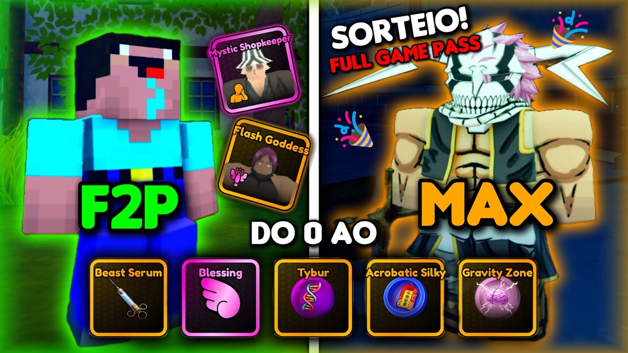 🎉CHEGOU A HORA!! F2P DO 0 AO MAX + SORTEIO DE 6 FULL GAME PASS |  Anime Ghosts 👻