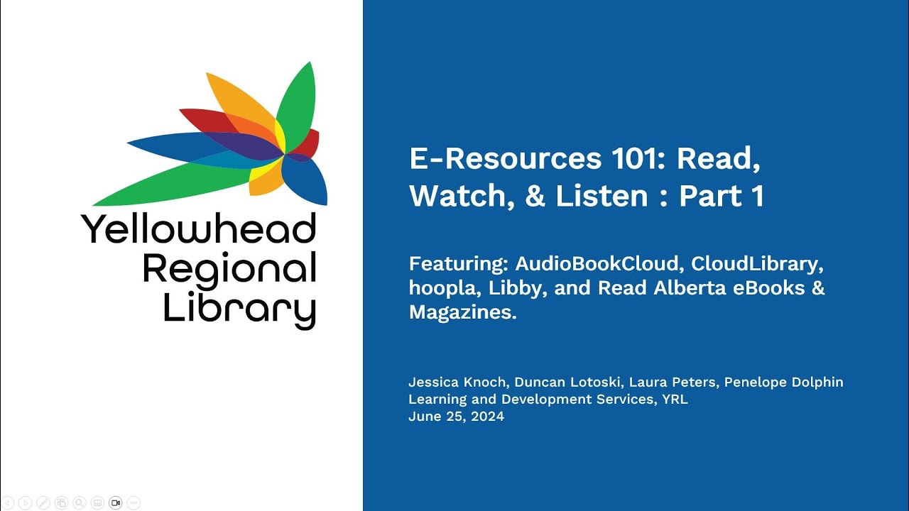 E-Resources 101:  Read, Listen & Watch, Part 1