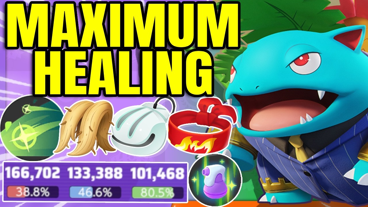 I EQUIPPED all the HEALING possible for an easy TRIPLE 100,000+ on VENUSAUR | Pokemon Unite
