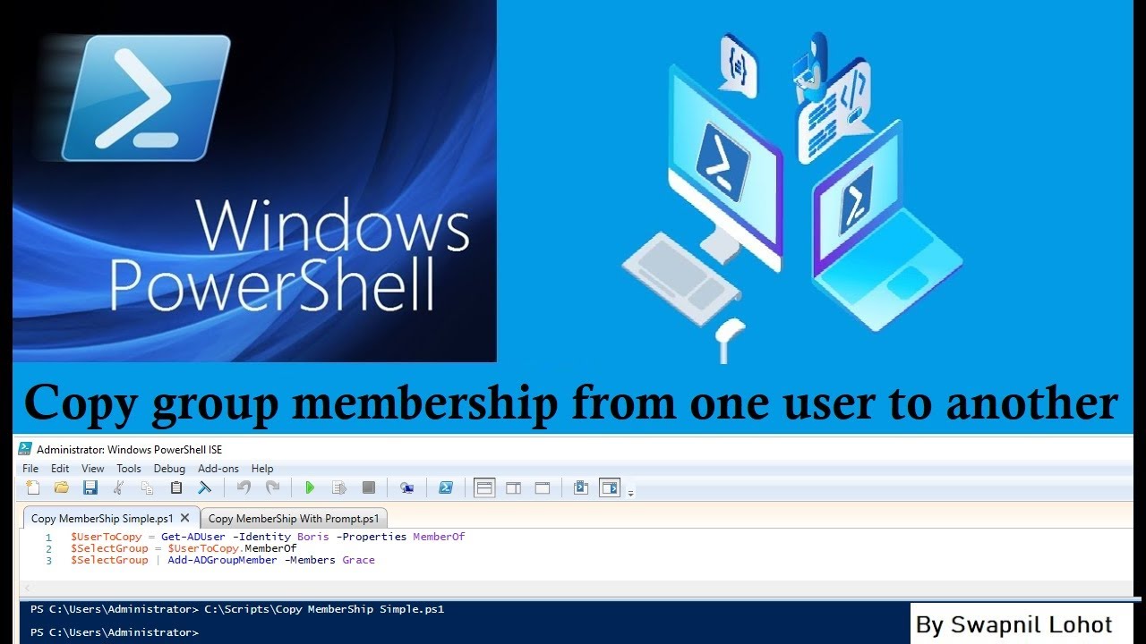 Copy group membership from one user to another in AD