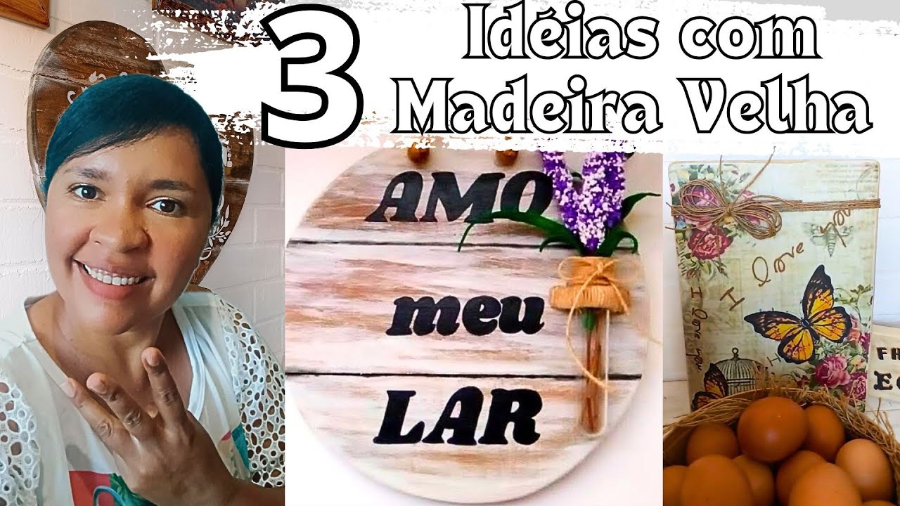 3 IDÉIAS DE DECORAÇÃO USANDO MADEIRAS VELHAS/DIY com MADEIRAS/wood decorating ideas/DIKINHA DIY