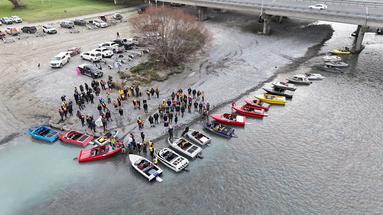 58 Jetboats take on the Waimak bridge to bridge run