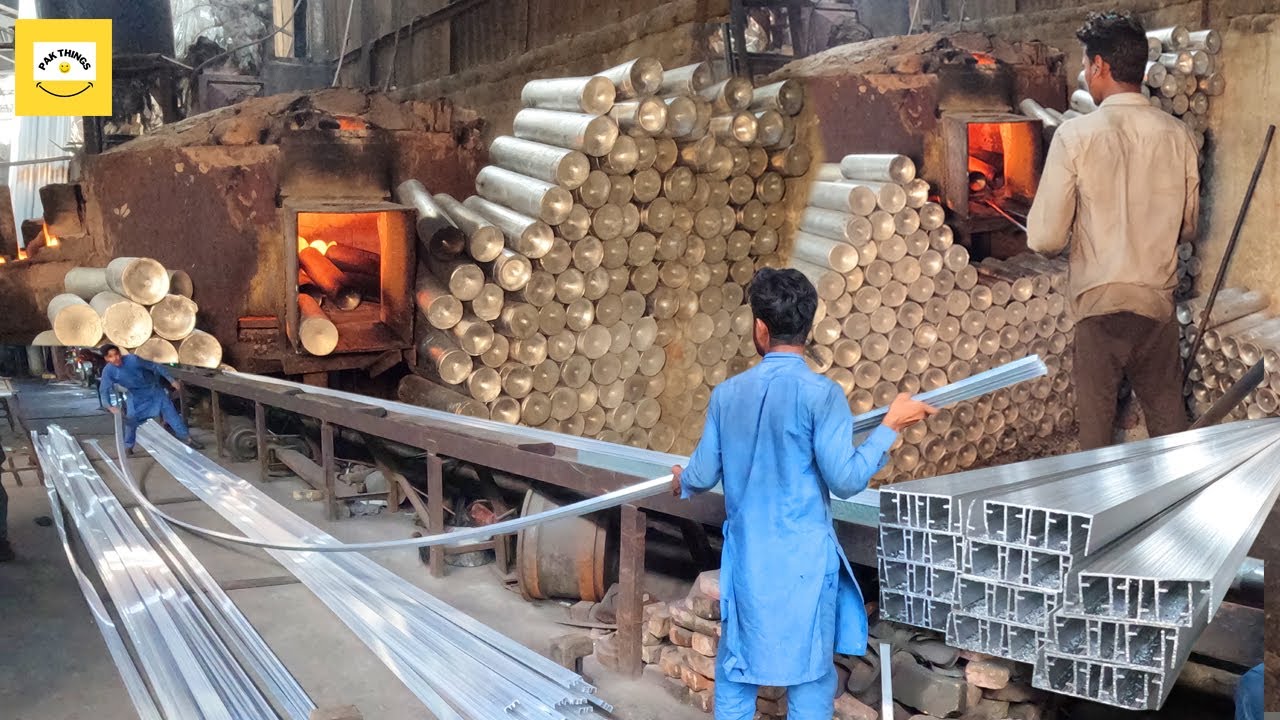 Amazing Process Of Aluminum Extrusion | Huge Scale
