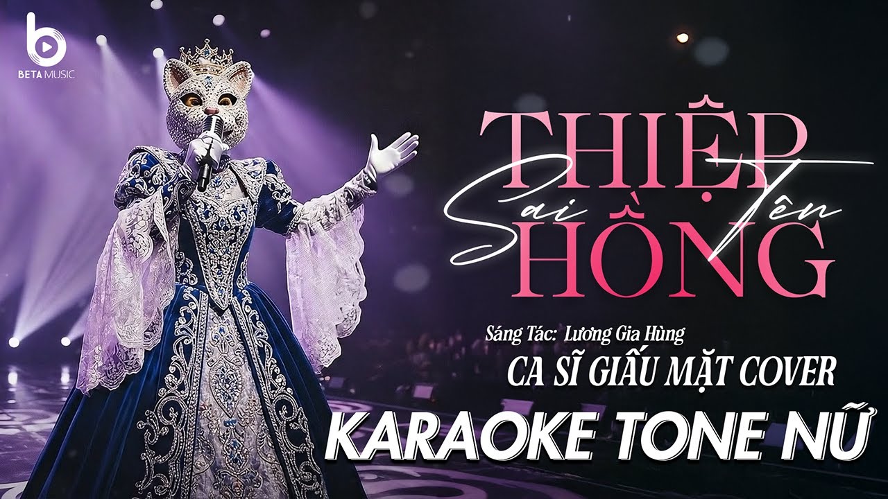 THIỆP HỒNG SAI TÊN (KARAOKE) - TONE NỮ | Em Viết Thiệp Hồng Tên Em Thì Đúng