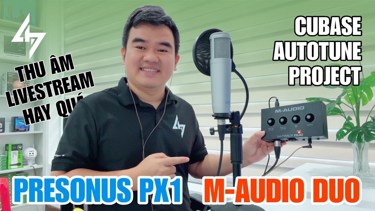Combo Kết Hợp Phần Mềm Cho Chất Âm Hoàn Hảo Để Thu Âm, Live Với M-AUDIO DUO + Micro PRESONUS PX1