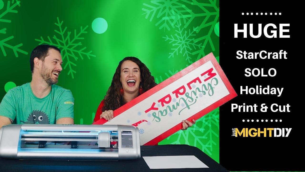 HUGE Print then Cut with the StarCraft SOLO | Leaning Holiday Porch Sign