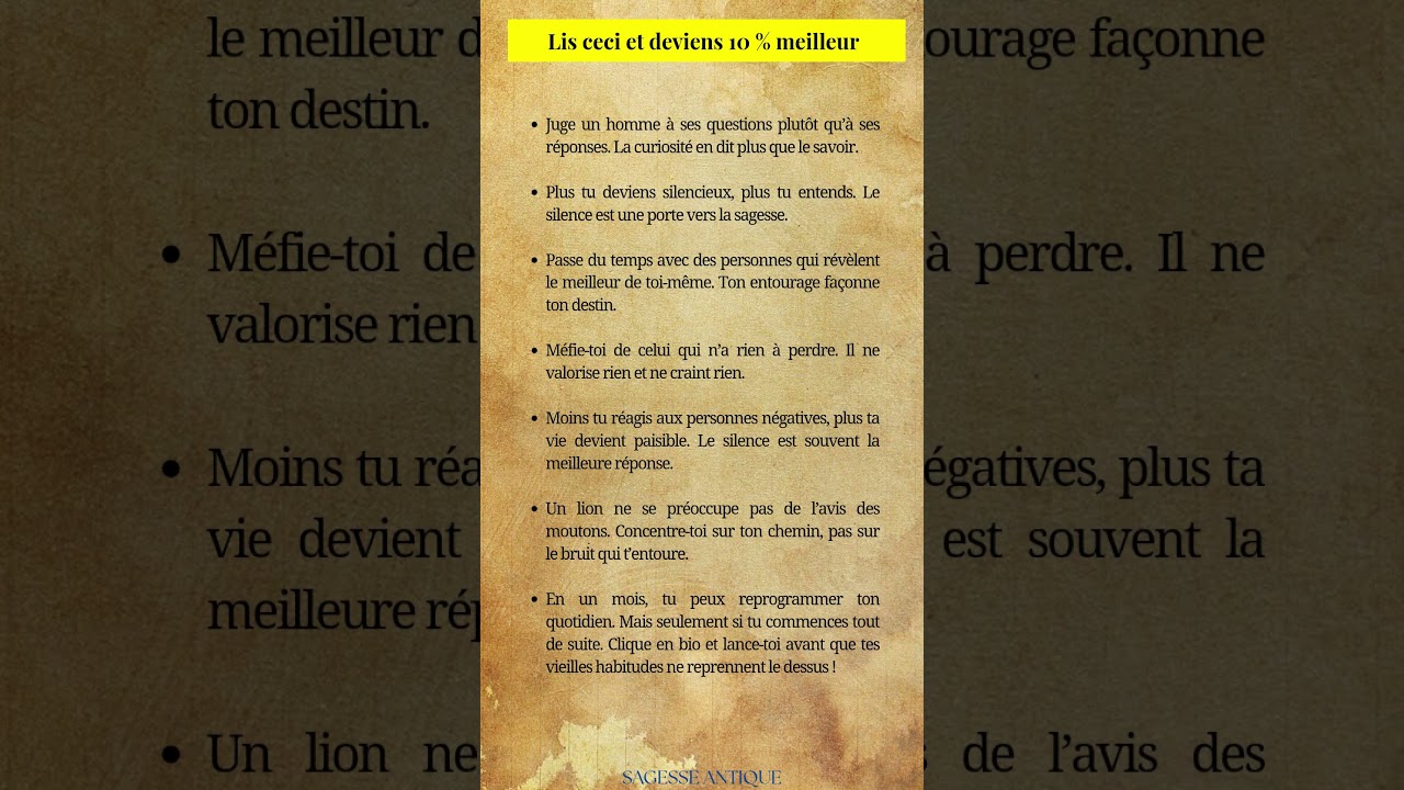 Lis ceci et deviens 10% meilleur