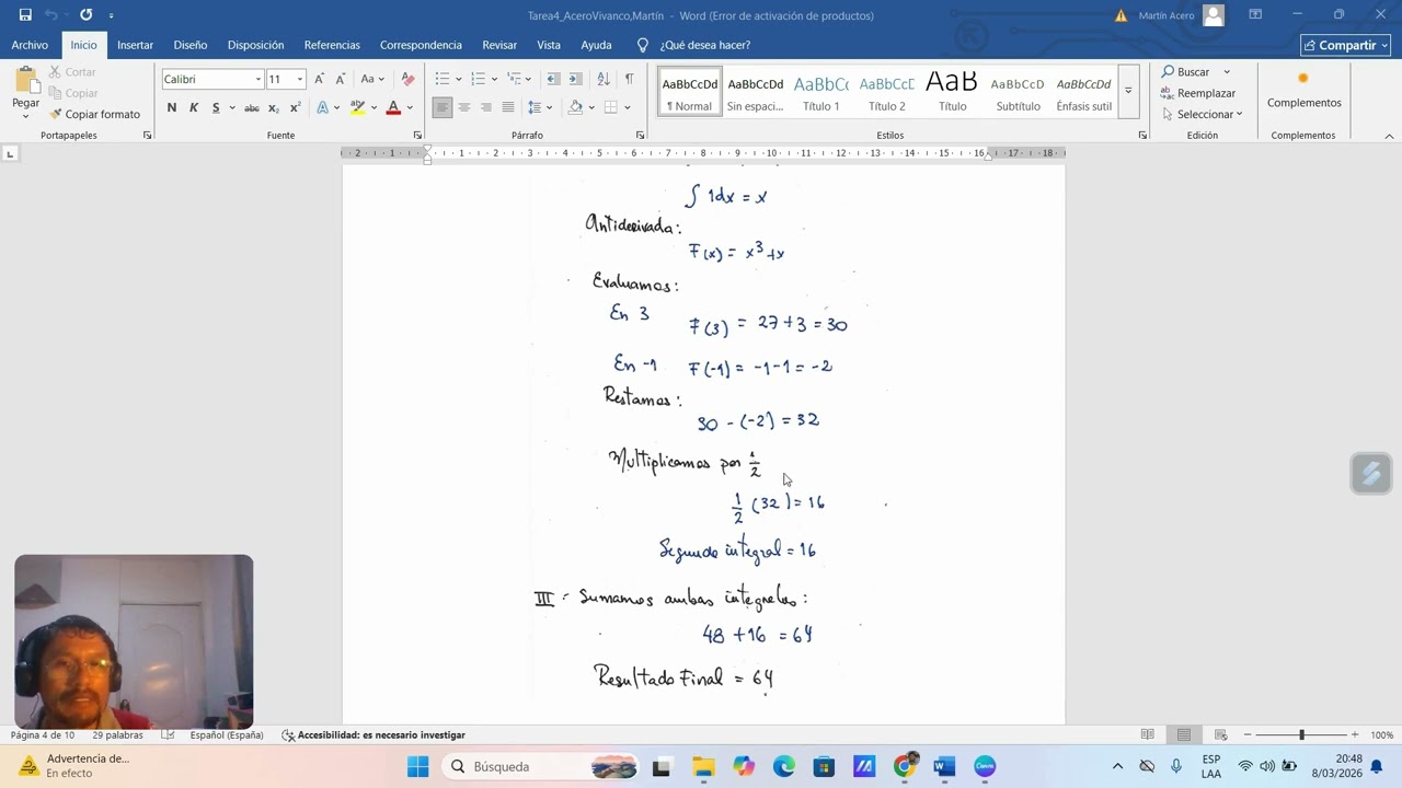 Exposición de la tarea 4 sobre Integrales