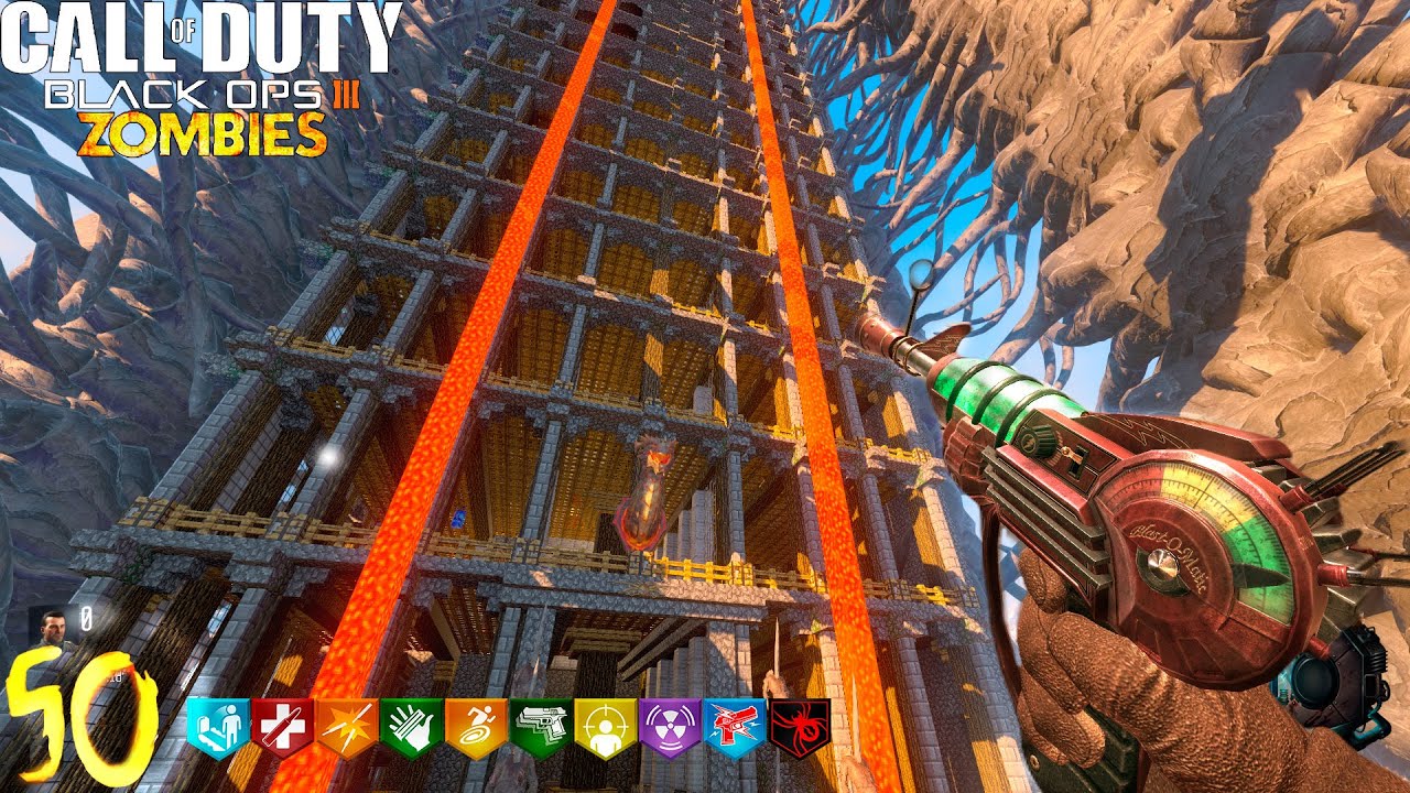 NUEVA TORRE IMPOSIBLE DE MINECRAFT CUSTOM ZOMBIES LLEGANDO A RONDA 50 | BLACK OPS 3 ZOMBIES