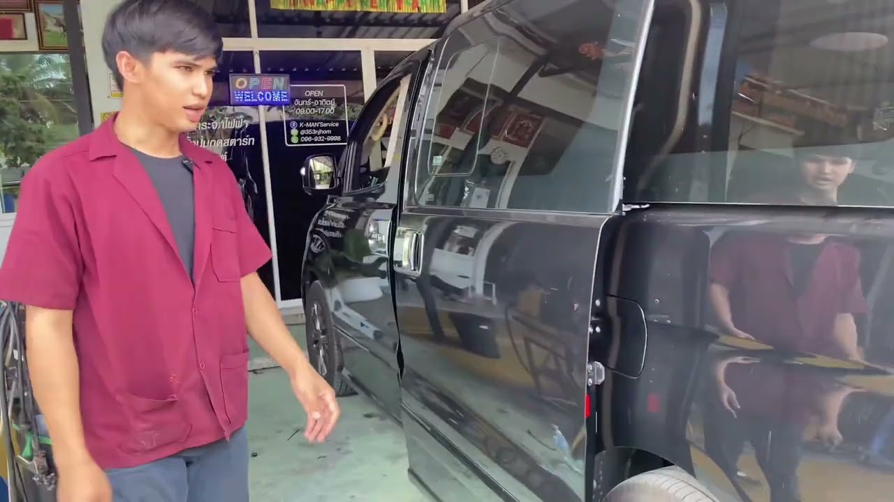 ติดตั้งประตูสไลด์ไฟฟ้า Hyundai H1 [ K-MAN Service ] 096-932-9998 ช่างเปา
