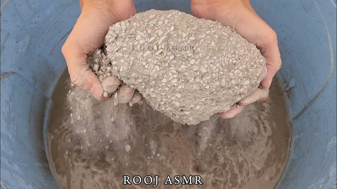 New Video💕White Grainy Concrete Water Crumbles/Dipping/Pouring on Shapes Crumbles💦Satisfying🤤ASMR