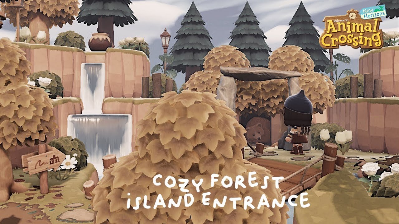 Cozy Forest Island Entrance | Speed Build | Animal Crossing New Horizons
