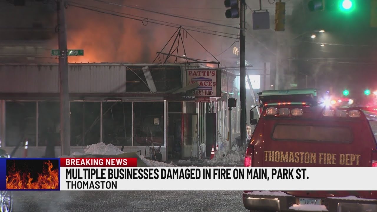 Multiple businesses damaged in fire on Main Street in Thomaston
