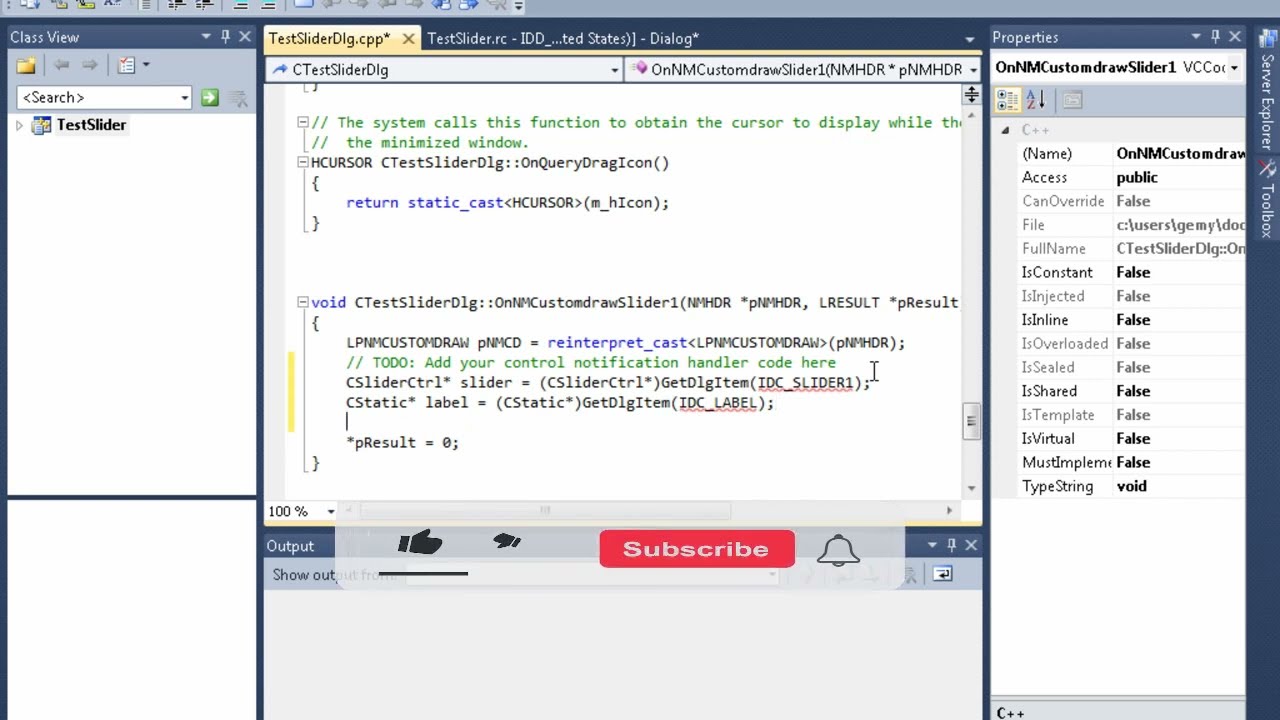 How to use slider control in MFC C++