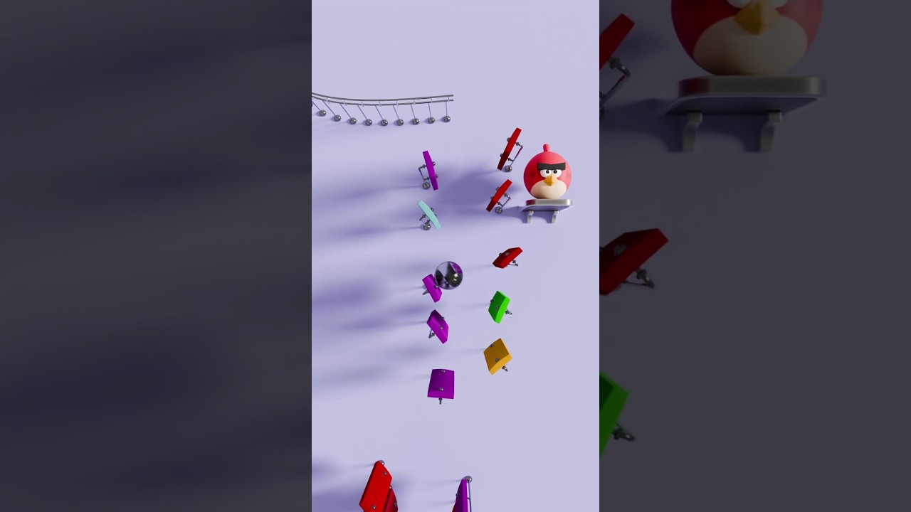 Angry Birds theame Song on cool music instruments! #music #angrybirds #marblemusic