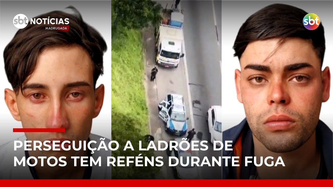 Ladrões de motos de luxo são presos após perseguição e fazerem mulheres reféns | #SBTNotícias