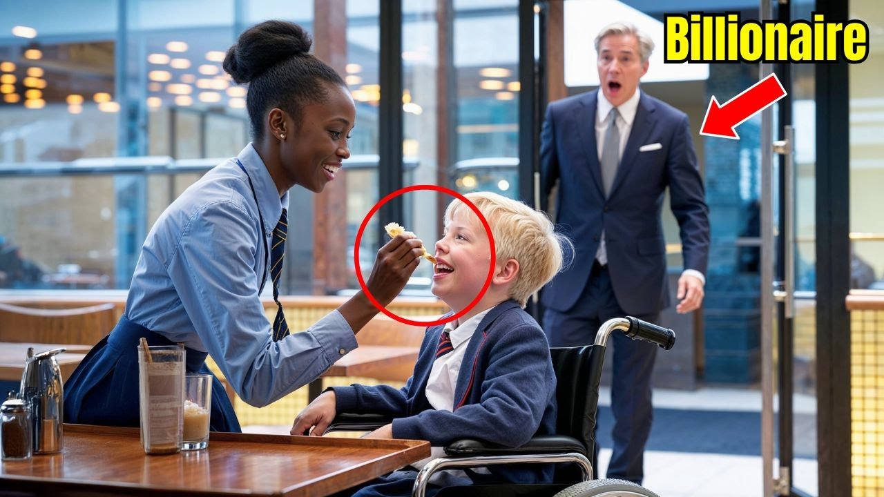 Billionaire Dad Watches Black Girl Feed His Disabled Son – And Changes Her Life Forever!