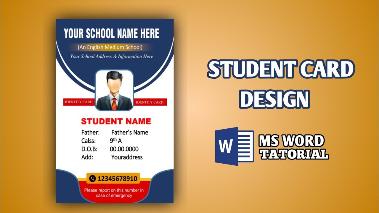 Student id card Design in MS Word | Student id card Design Easy Tatorial Microsoft Word