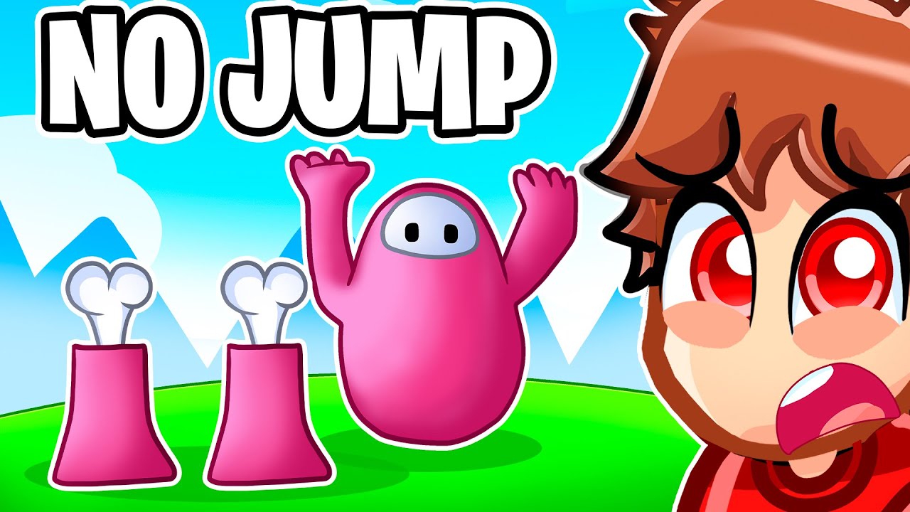 Beating Fall Guys Without JUMPING With MY CRAZY FAN GIRLS...