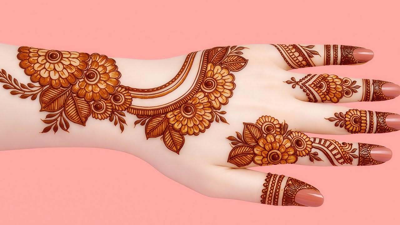 Trending Mehndi Design | Simple Full Hand Mehndi l stylish 2026 back side 