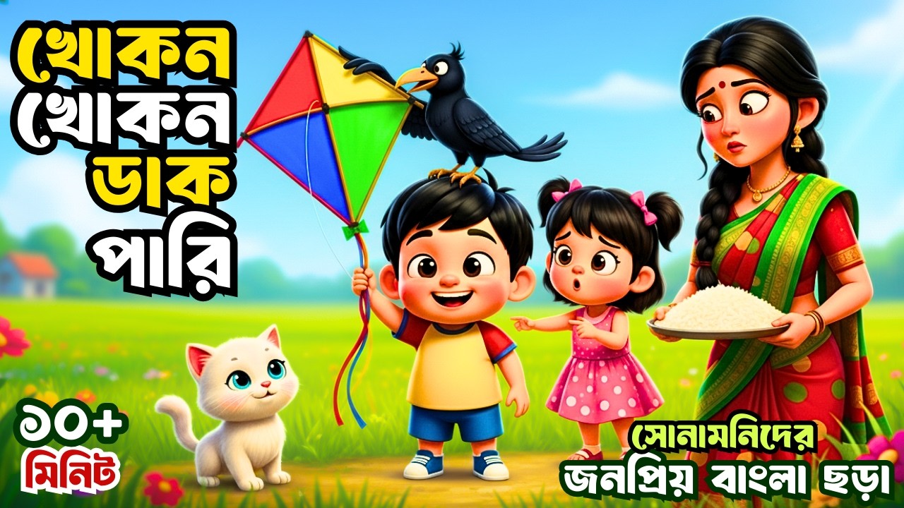 Khokon Khokon Dak Pari | খোকন খোকন ডাক পারি | Bangla Rhymes | Bengali Kids Songs | Shonamoni Rhymes