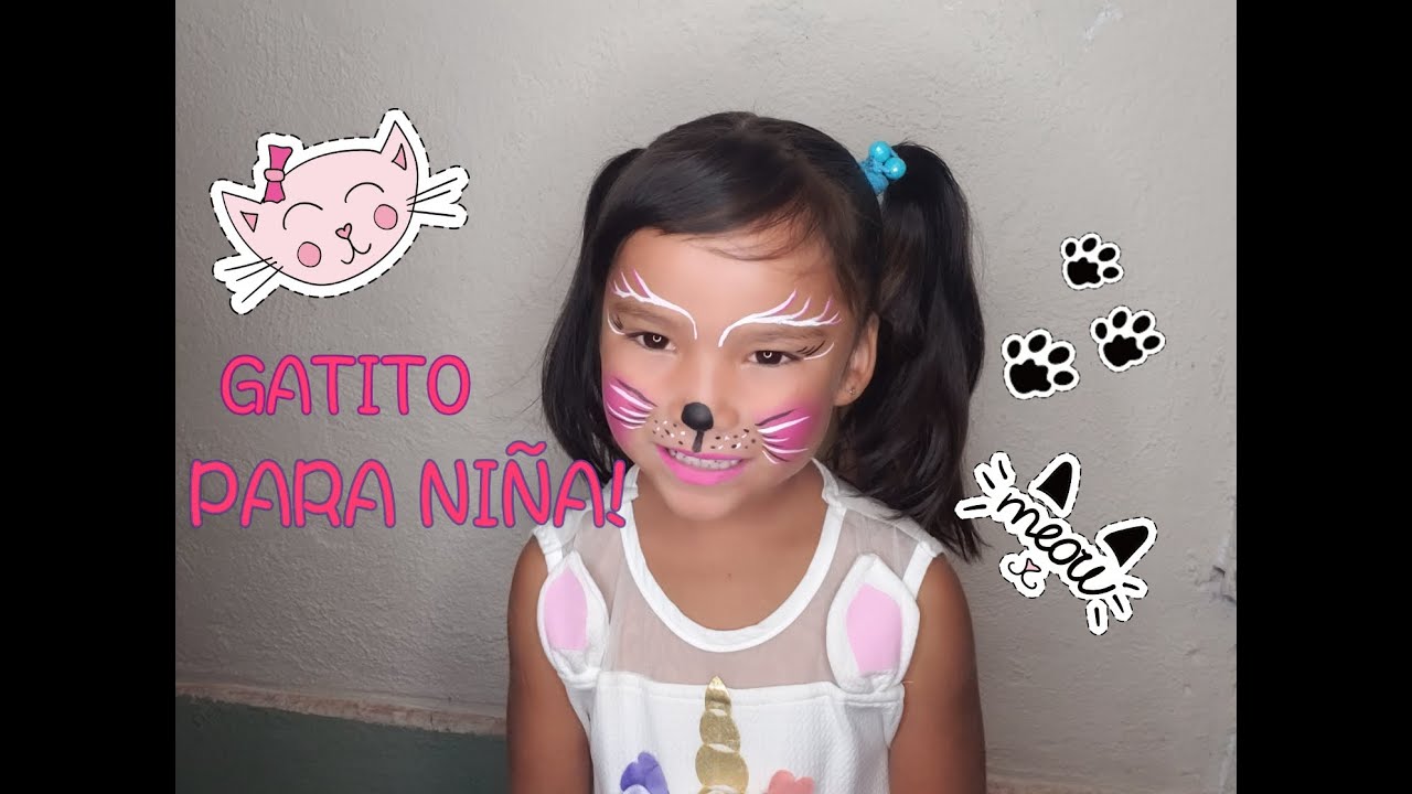 MAQUILLAJE GATITO PARA NIÑA 🥰👧🏻🐱