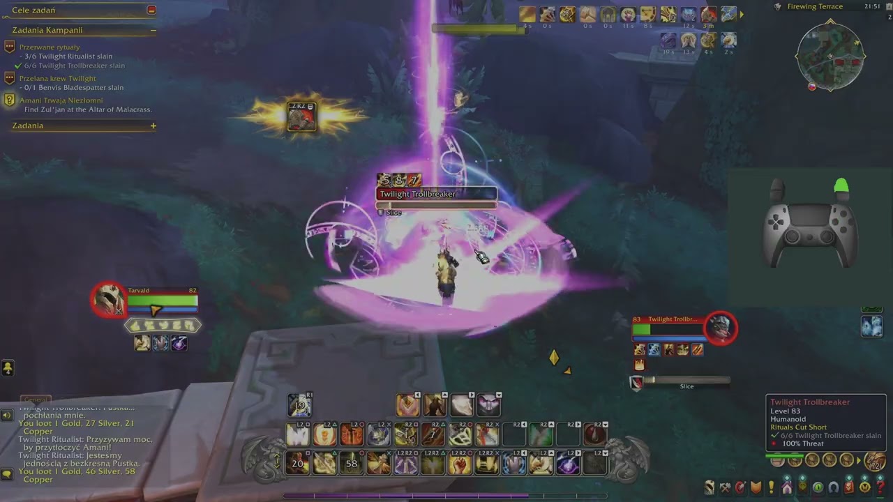 World of Warcraft DualSense 5 Edge Midnight Retribution Questing on 55