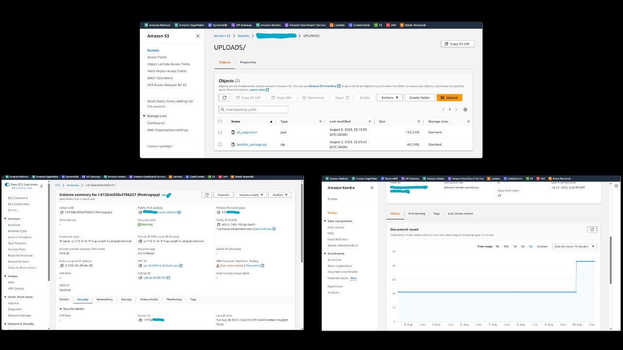 A Demo of Retrieval Augmented Generation: Amazon Kendra, Bedrock, Titan LLM , EC2, and Confluence.
