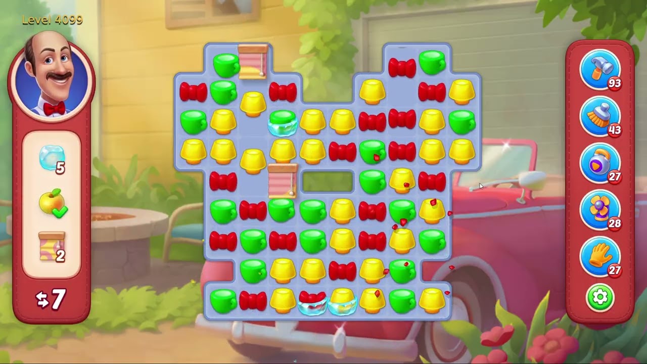 Homescapes Level 4099 - 15 Moves - No Boosters