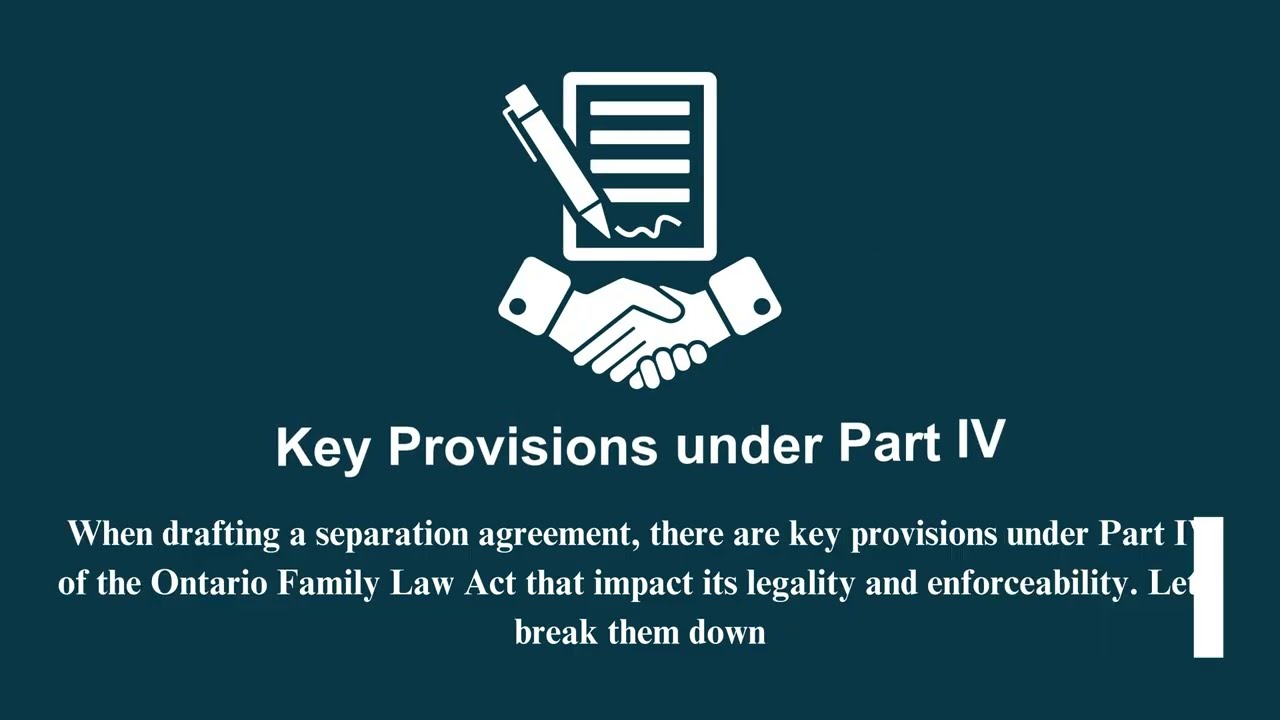 Key Legal Provisions in Ontario for Enforceable Separation Agreements