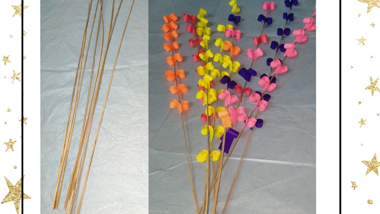 How to make flower stick with coconut broom stick।।Easy broom stick crafts