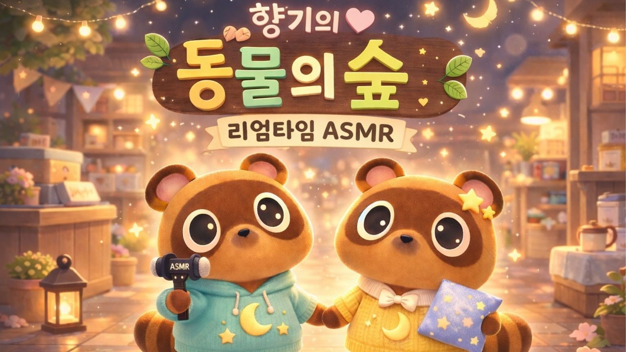 [향기의Asmr] 동물의 숲 잠 안 올떄 듣는 달빛소리도에 리얼 타임 1 일차